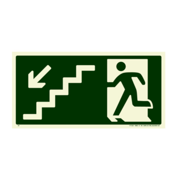 PLACA SINAL VERDE DESCE ESQUERDA 10X20CM S9