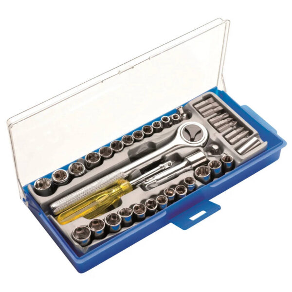 JOGO DE SOQUETE 1/4 C/CATRACA 40PC EDA 3FW