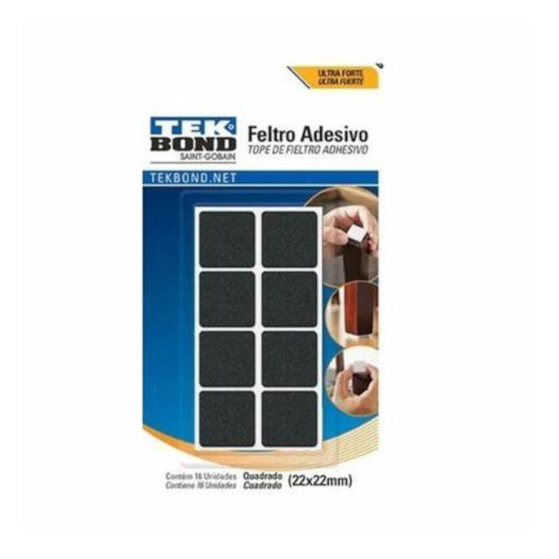 FELTRO QUADRADO PRETO 22MM C/16 TEKBOND 23801002200