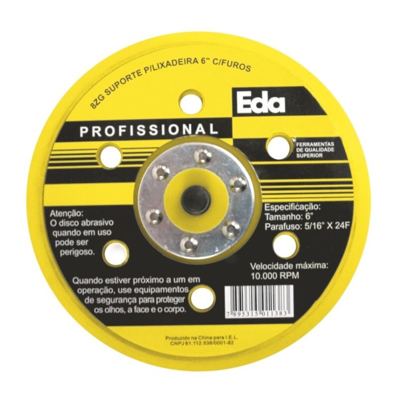 DISCO BORRACHA LIXADEIRA ORBITAL 5 COM VELCRO EDA