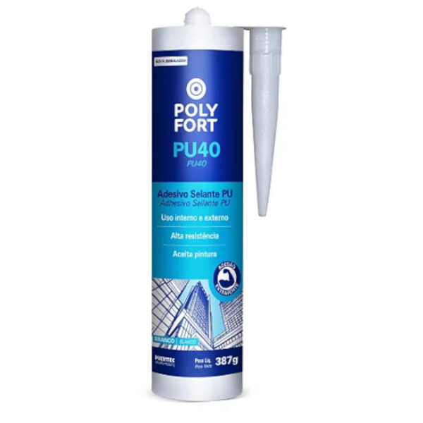 #COLA POLIURETANO PU40 BRANCO 378G POLYFORT