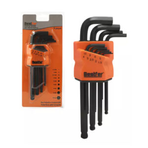 JOGO CHAVE ALLEN PRETA MEDIA PONTA BOLA 9PC BESTFER BFH2808