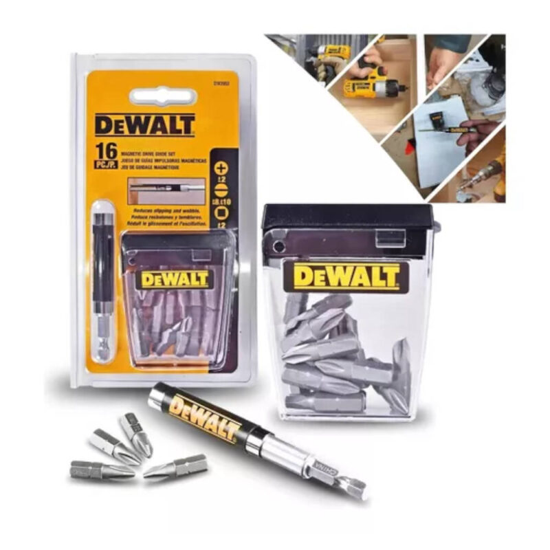 JOGO PONTEIRA BIT DEWALT 16PC C/ GUIA DW2053