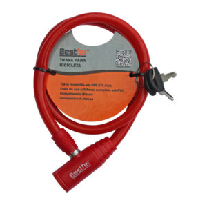 CADEADO TRAVA BICICLETA 65CM VERMELHA BESTFER BFH1250