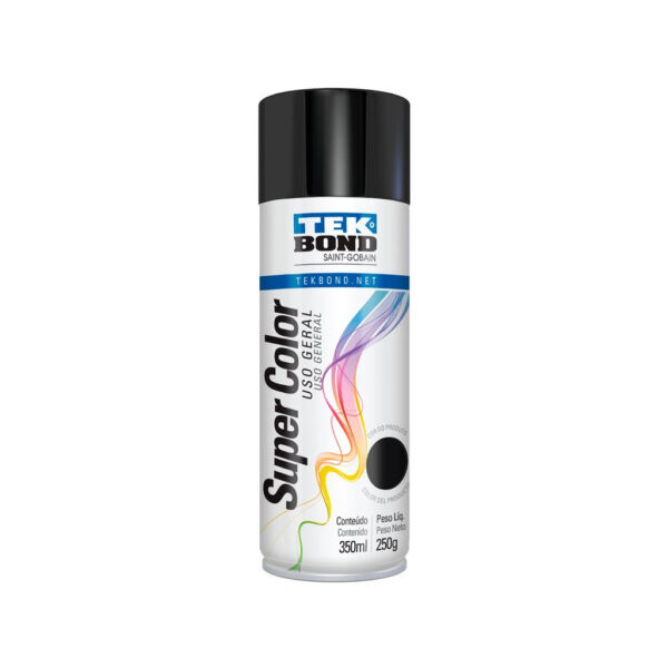 SPRAY COLORIDO USO GERAL PRETO BRILHANTE 350ML TEKBOND 23011006900