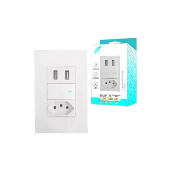 INTERRUPTOR SMART 2 USB + 2 SIMPLES JWCOM SU213