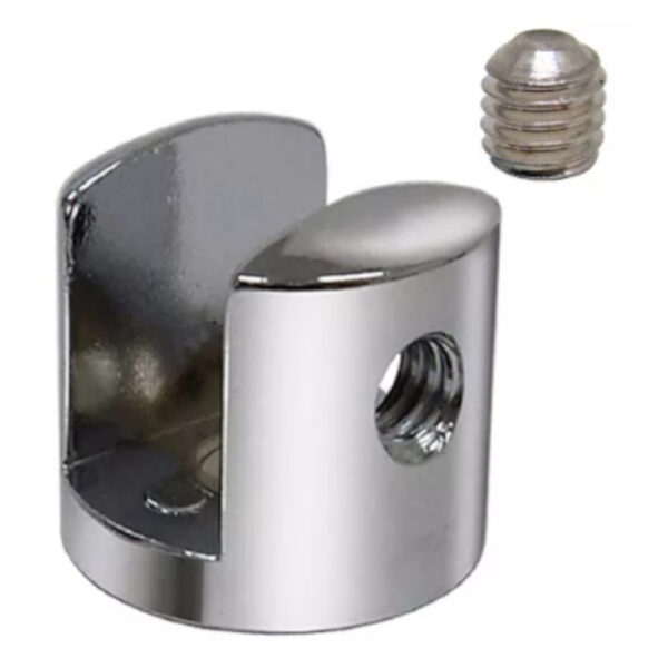 SUPORTE FENDA REDONDO VIDRO 6,00MM CROMADO 6003