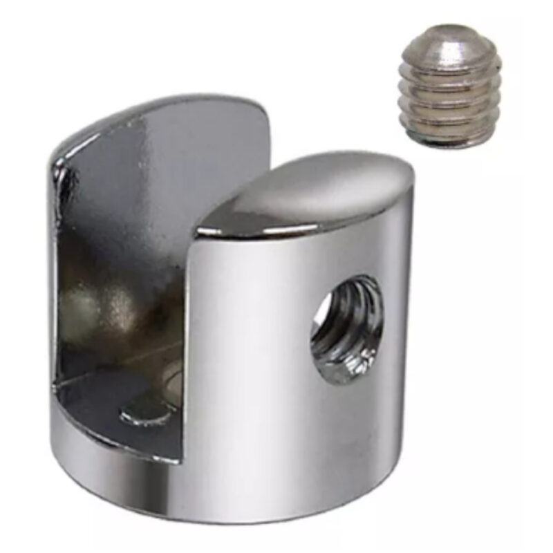 SUPORTE FENDA REDONDO VIDRO 6,00MM CROMADO 6003