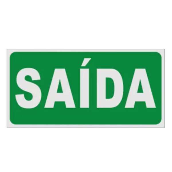 PLACA SINAL VERDE SAIDA 10X25CM S12