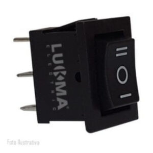 CHAVE LUKMA TECLA MINI 1F REV C/P 6A PRETO LK12103 85008