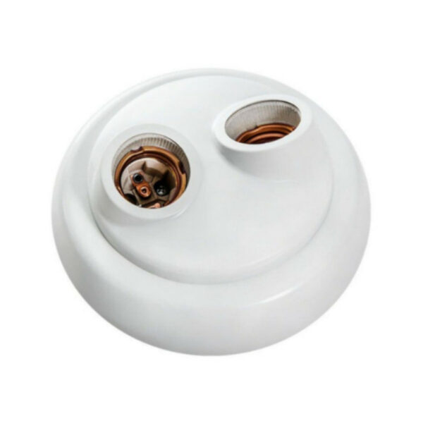 #SOQUETE DECORATIVO DUPLO SOQ PORC BRANCO DEMI