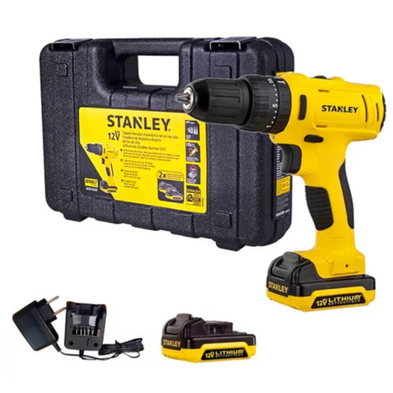 PARAFUSADEIRA STANLEY IMPACTO 12V BIVOLT 2 BAT LITIO SCH121S2K