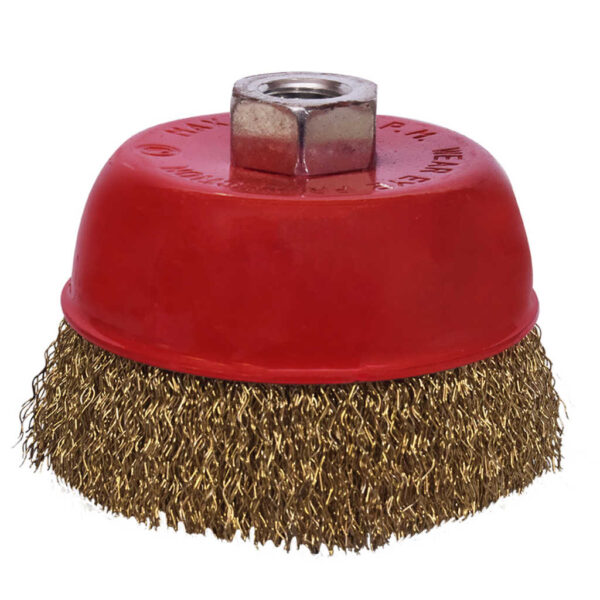 #ESCOVA LATONADA COPO 100MM ROSCA M14 MTX 746059