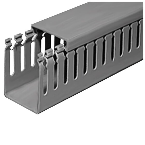 #CANALETA 50B X 50A 2MT RECORTE ABERTO CINZA DMI