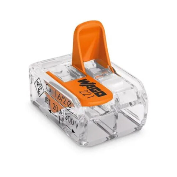 CONECTOR EMENDA RAPIDA ALAVANCA 2 VIAS 6,0MM WAGO 612