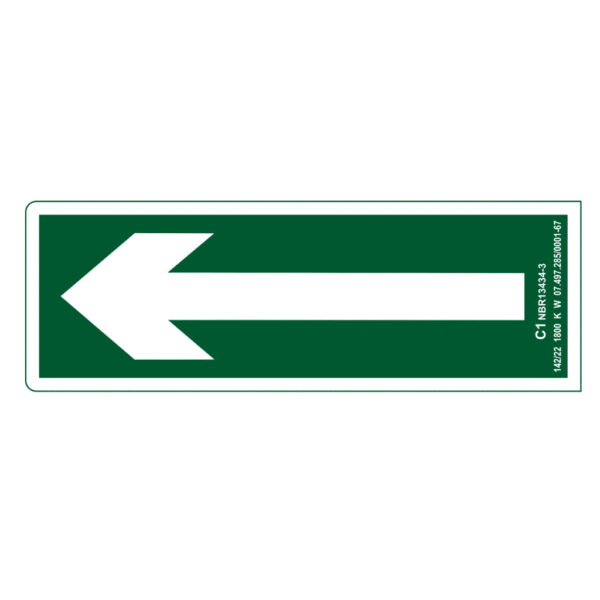 PLACA SINAL VERDE RODAPE 7X20CM C170200