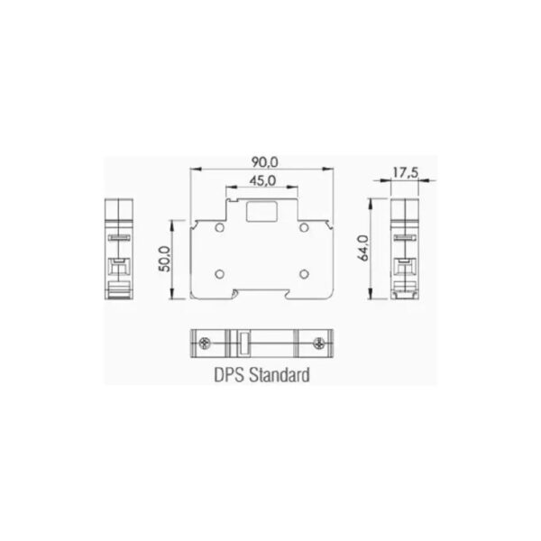 DISPOSITIVO PROTETOR DE SURTO DPS PARA TRILHO DIN 15KA 275V CLASSE II C/ CARTUCHO CLAMPER