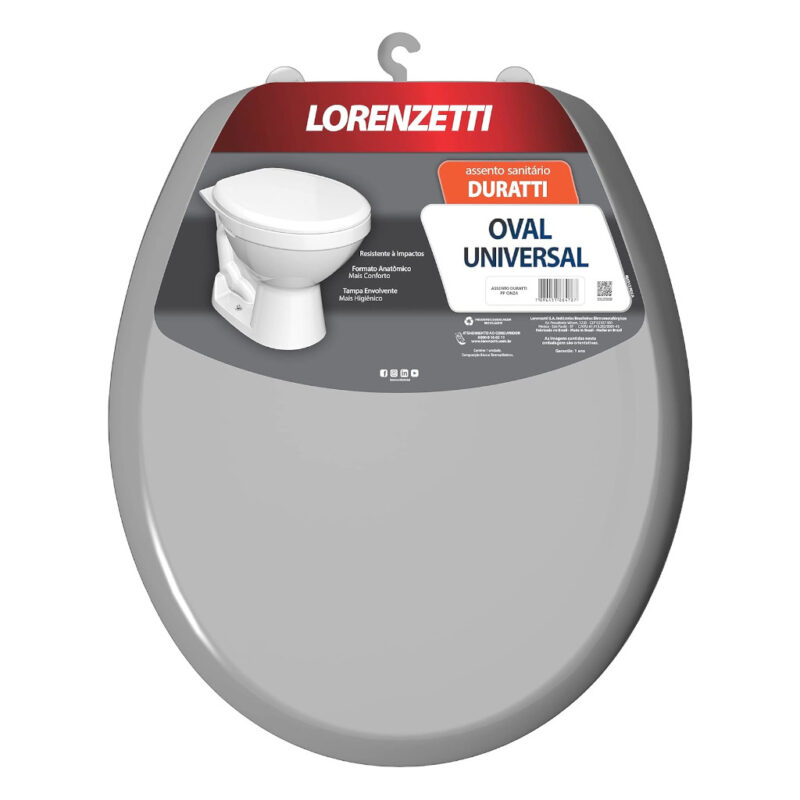 ASSENTO SANITARIO OVAL CINZA DURATTI LOREN 7150025