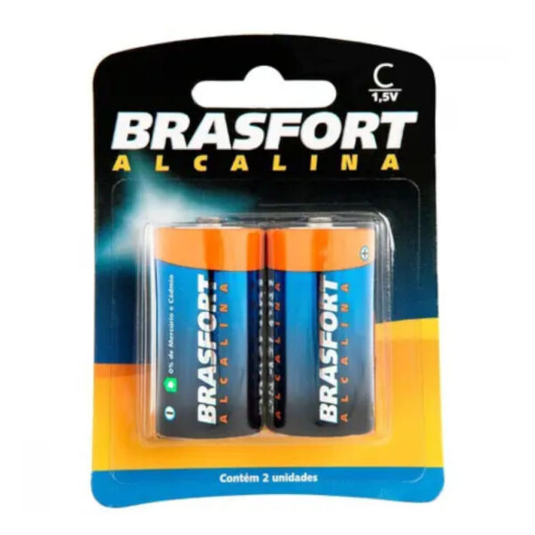 #PILHA BRASFORT ALCALINA C C/2 6302