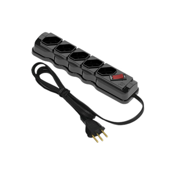 FILTRO DE 5 TOMADA PRETO ILUMINARIA 34017