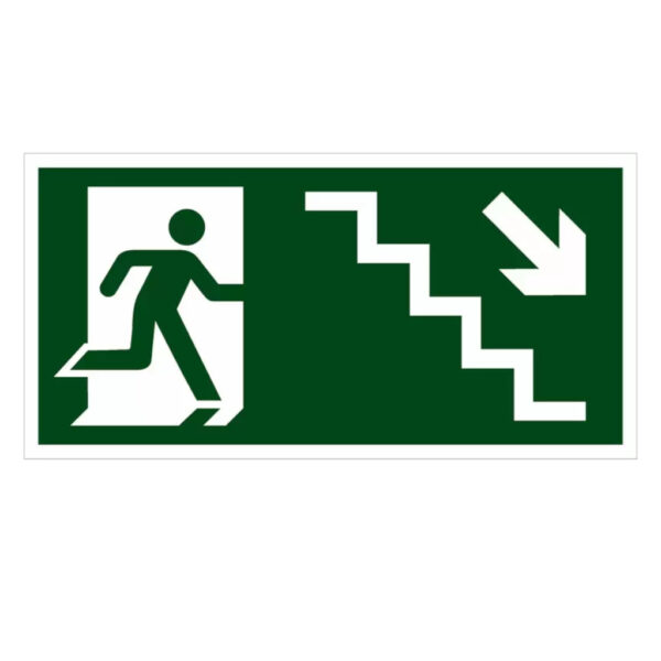 PLACA SINAL VERDE DESCE DIREITA 10X20CM S8