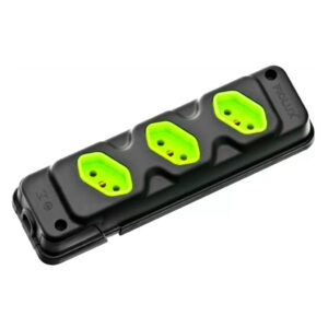 TOMADA BARRA 3TOMADA 2P+T 20A PRETA FIOLUX ROBUST