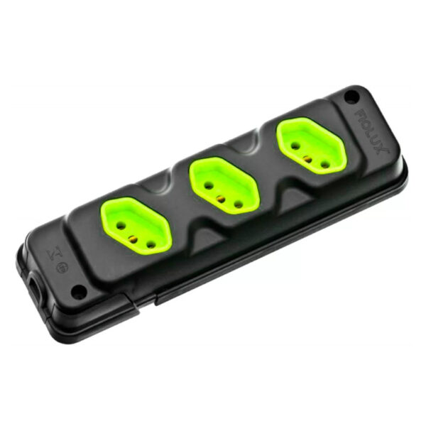 TOMADA BARRA 3TOMADA 2P+T 20A PRETA FIOLUX ROBUST