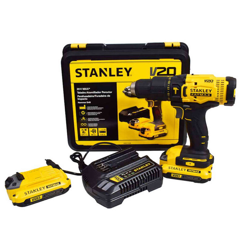 PARAFUSADEIRA STANLEY IMPACTO 20V BIVOLT 2BAT MAX SCD711C2K
