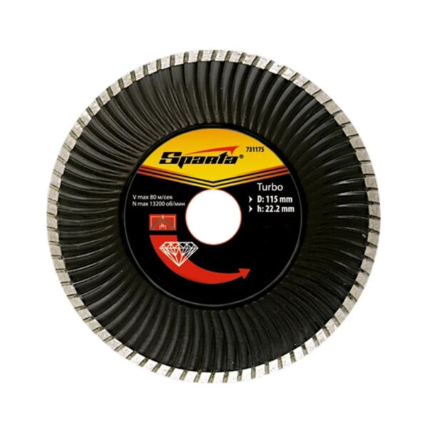 DISCO CORTE DIAMANTADO TURBO 115X22,2MM SPARTA 7311755