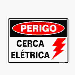 PLACA SINALIZACAO BRANCA CERCA ELETRICA 10X20CM