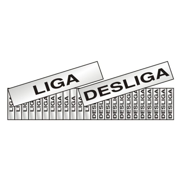 ETIQUETA ALUMINIO LIGA/DESLIGA 3 X 1 (1PAR L/D)