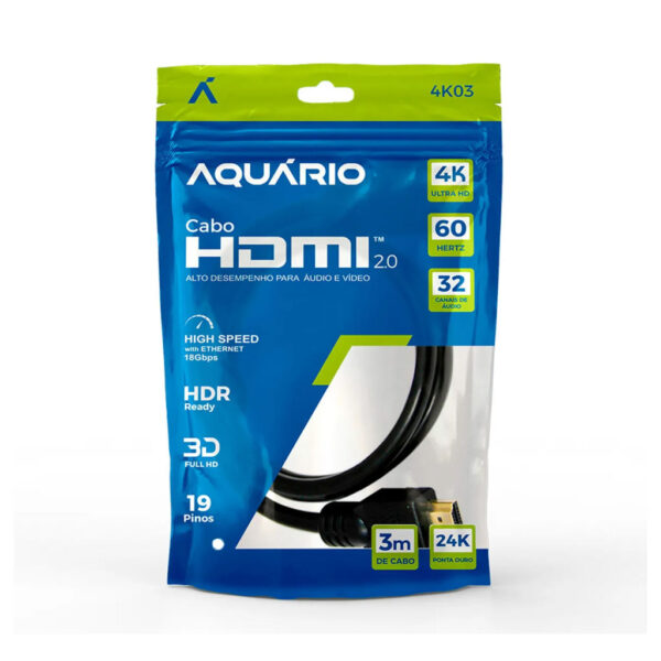 CABO PRONTO HDMI 3,0MT AQUARIO