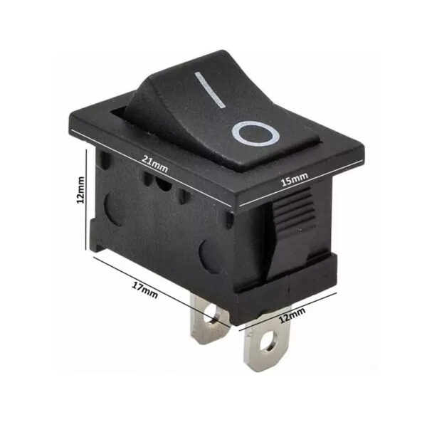 CHAVE LUKMA TECLA MINI 2F L/D 6A PRETO LK14201 85009