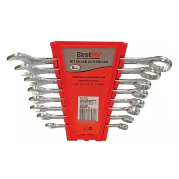 JOGO CHAVE COMBINADA 8~19MM 8PC BESTFER BFH1054