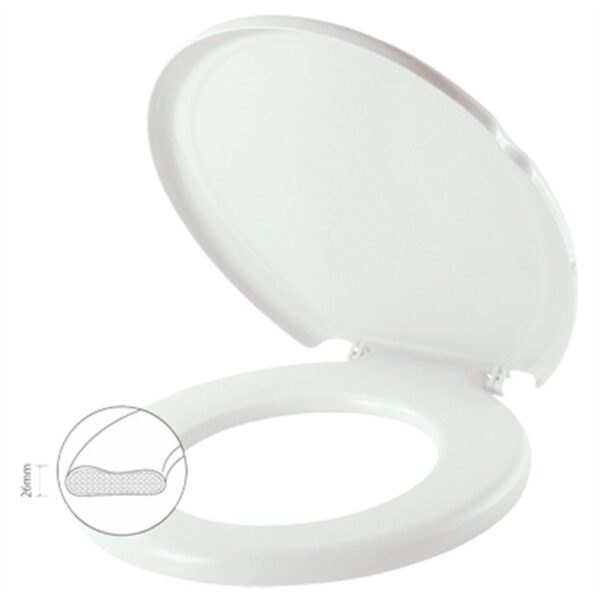 ASSENTO SANITARIO OVAL ALMOFADADO BRANCO PRIME HERC 2385