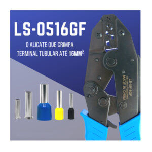 ALICATE CRIMPAR TUBULAR 0,5~16MM ELETROKIT LS35WF LS0561GF