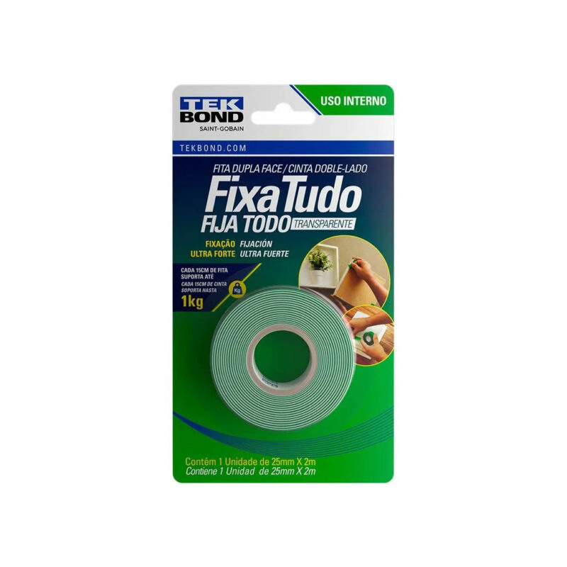 FITA DUPLA FACE ACRILICA 25MM 2M TEKBOND 21121025202