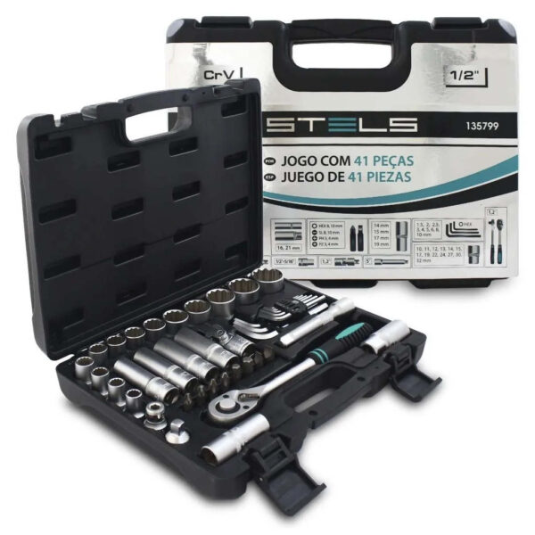 #JOGO DE SOQUETES 1/2 41PC STELS 135799