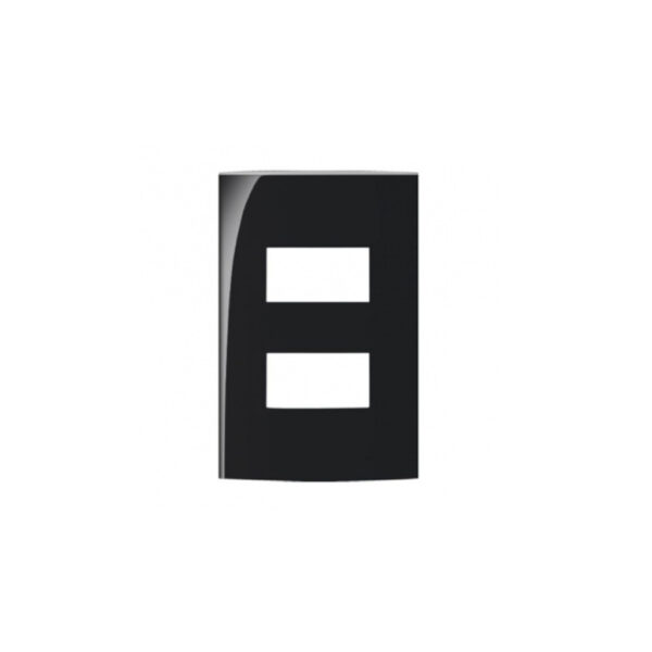 #CLEAN EBONY PLACA 4X2 2 POSTOS JUNTOS S/ SUPORTE 14449