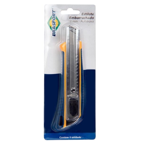 ESTILETE 18MM EMBORRACHADO BRASFORT 8088