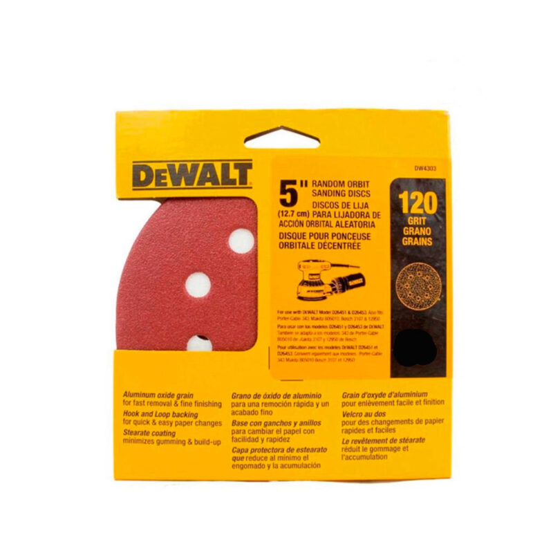 DISCO LIXA DEWALT 8 FUROS 120GR 1PC DW303