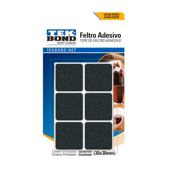FELTRO QUADRADO PRETO 30MM C/12 TEKBOND 23801003000