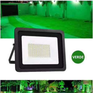 REFLETOR LED PRETO 50W BIVOLT VERDE GOREMI CTB