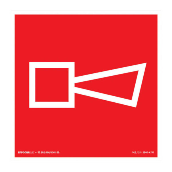 PLACA SINAL VERMELHA "SIRENE" 15X15CM