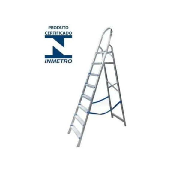#ESCADA ALUMINIO DOMESTICA 8 DEGRAUS REAL 53