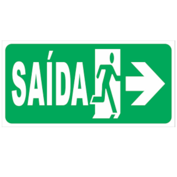 PLACA SINAL VERDE SAIDA DIREITA 10X25CM S13