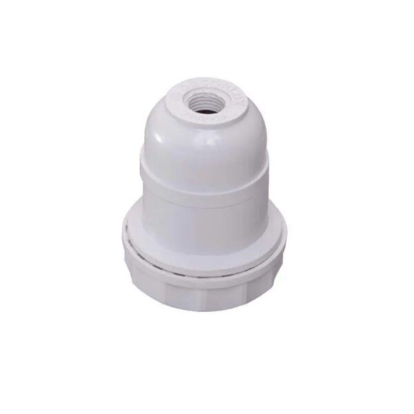 #SOQUETE PLASTICO ABAJOUR E27 BRANCO C/ ROSCA LUCCHI RJDB270F