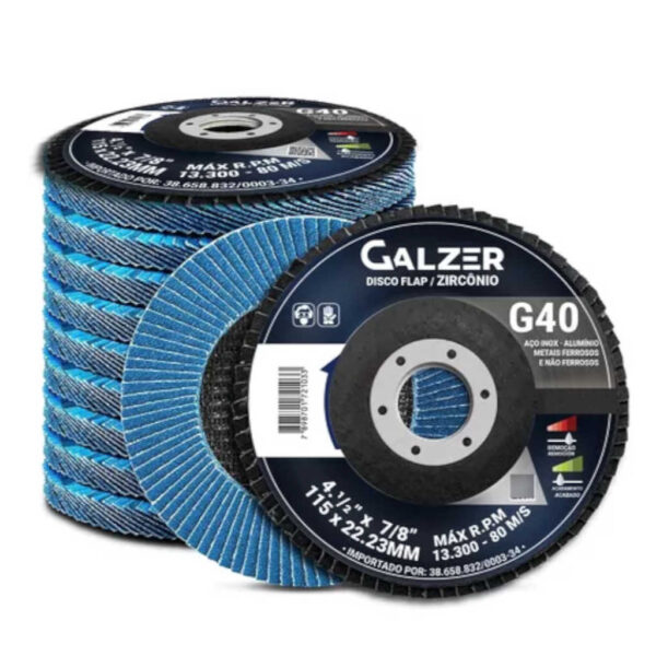 DISCO FLAP ZIRCONIO AZUL 4.1/2 40G GALZER