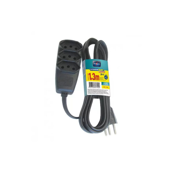 #EXTENSAO PP 3X0,75 3 TOM 2PT 10A 1,3MT PRETA LEGRAND DN1790