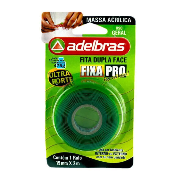 #FITA DUPLA FACE ADELBRAS INCOLOR 19MMX2M 475G